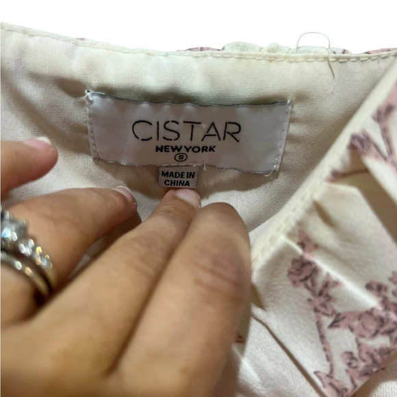 Cistar NY blouse size small smocked flattering puff sleeve blouse like new - Picture 5 of 5